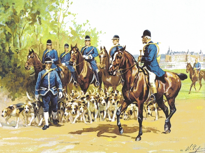 L'équipage du Duc d'Aumale par de Penne - Tiré de l'Armorial du baron de Vaux - Société de Vènerie